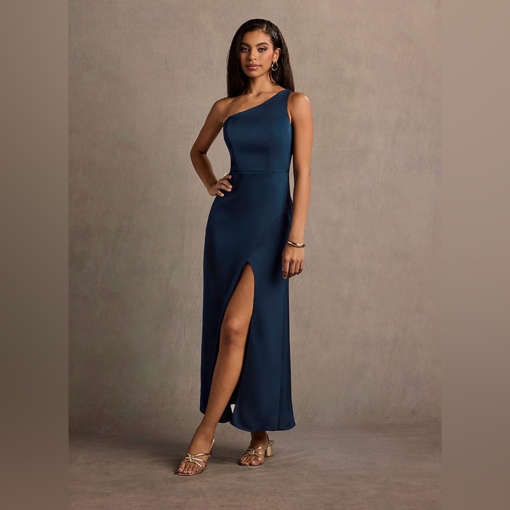 Azazie One-Shoulder Midnight Blue Dress